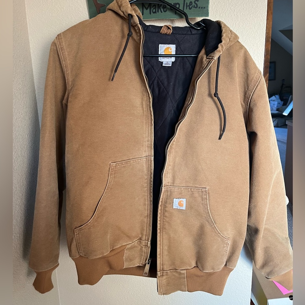 Women’s small carhartt coat - duck brown